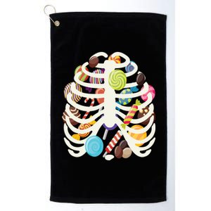 Cute Candy Skeleton Rib Cage Halloween Platinum Collection Golf Towel