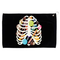 Cute Candy Skeleton Rib Cage Halloween Grommeted Golf Towel