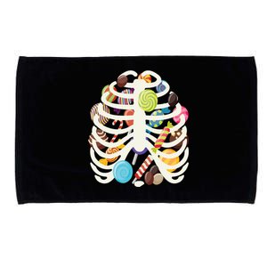 Cute Candy Skeleton Rib Cage Halloween Microfiber Hand Towel