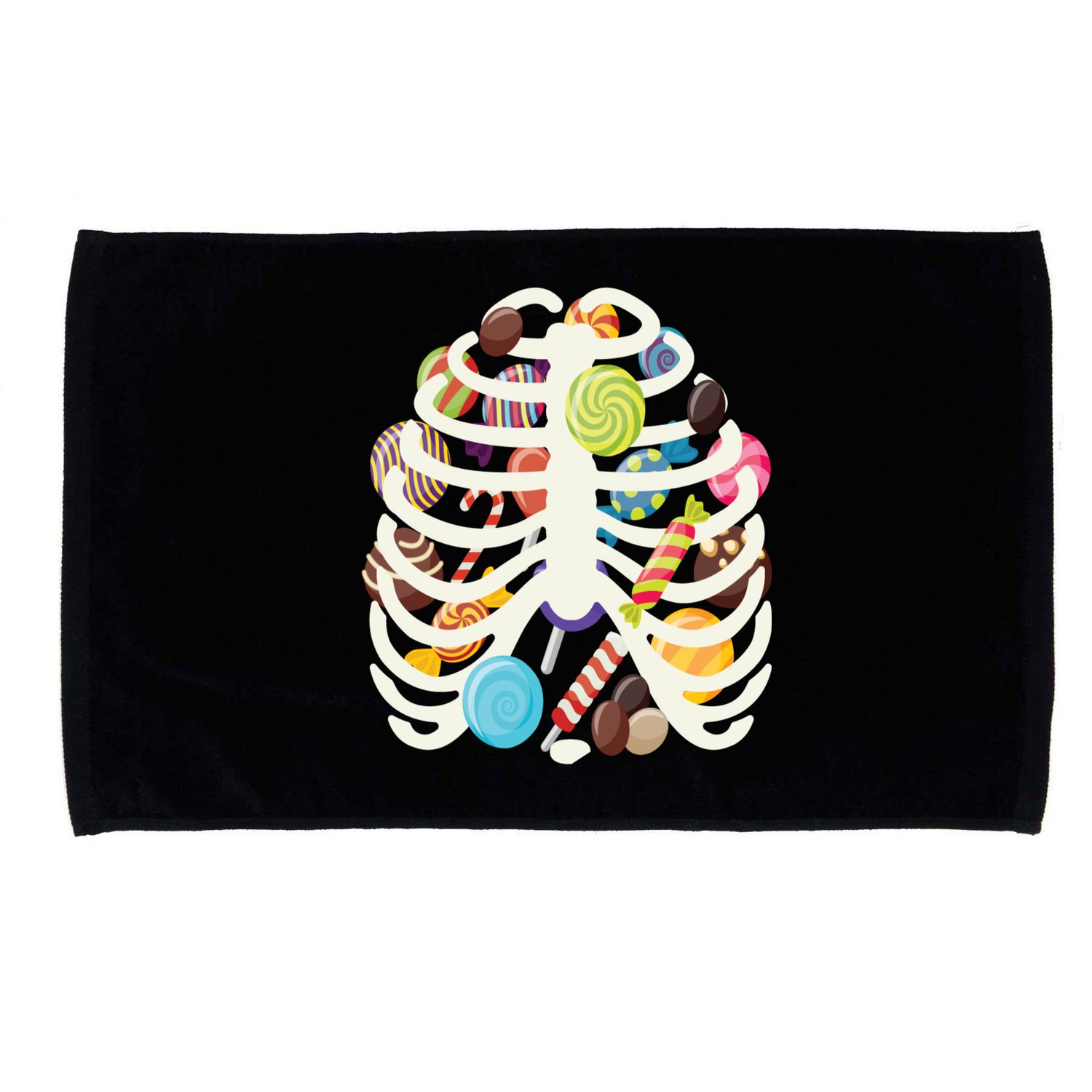 Cute Candy Skeleton Rib Cage Halloween Microfiber Hand Towel