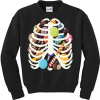 Cute Candy Skeleton Rib Cage Halloween Kids Sweatshirt