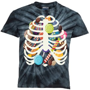 Cute Candy Skeleton Rib Cage Halloween Kids Tie-Dye T-Shirt