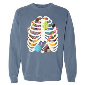 Cute Candy Skeleton Rib Cage Halloween Garment-Dyed Sweatshirt