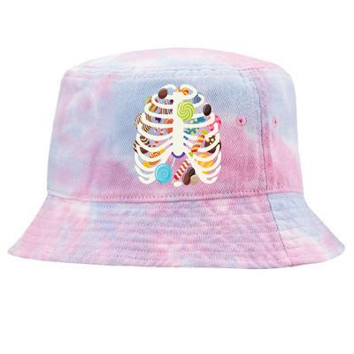 Cute Candy Skeleton Rib Cage Halloween Tie-Dyed Bucket Hat