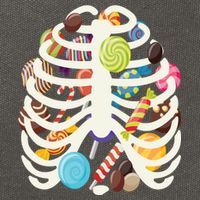 Cute Candy Skeleton Rib Cage Halloween Cotton Canvas Backpack