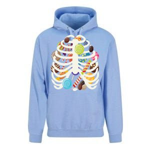 Cute Candy Skeleton Rib Cage Halloween Unisex Surf Hoodie