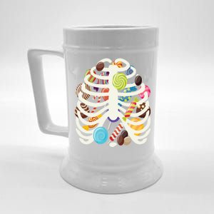 Cute Candy Skeleton Rib Cage Halloween Beer Stein