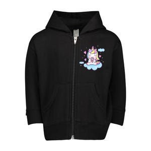 Cute Candy Unicorn Toddler Zip Fleece Hoodie