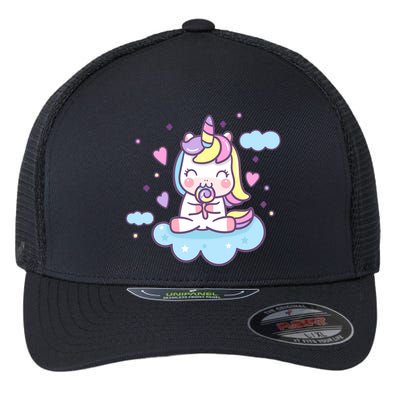 Cute Candy Unicorn Flexfit Unipanel Trucker Cap