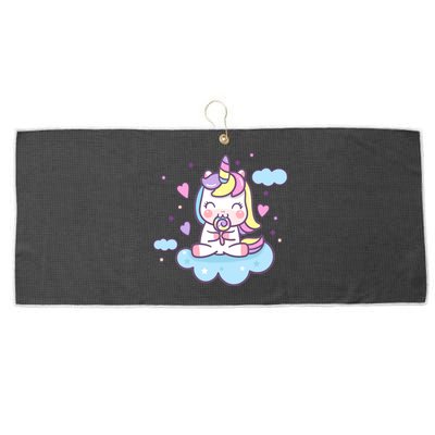 Cute Candy Unicorn Large Microfiber Waffle Golf Towel