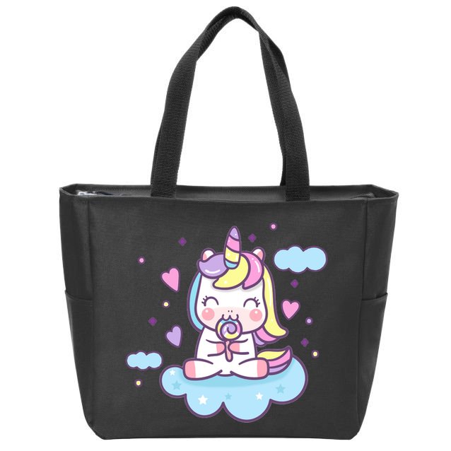Cute Candy Unicorn Zip Tote Bag