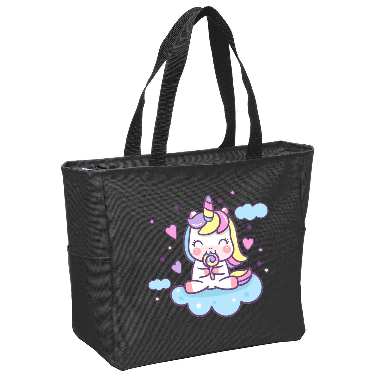 Cute Candy Unicorn Zip Tote Bag