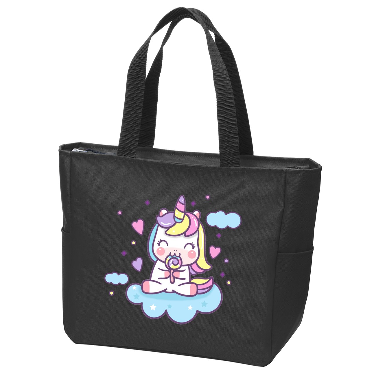 Cute Candy Unicorn Zip Tote Bag