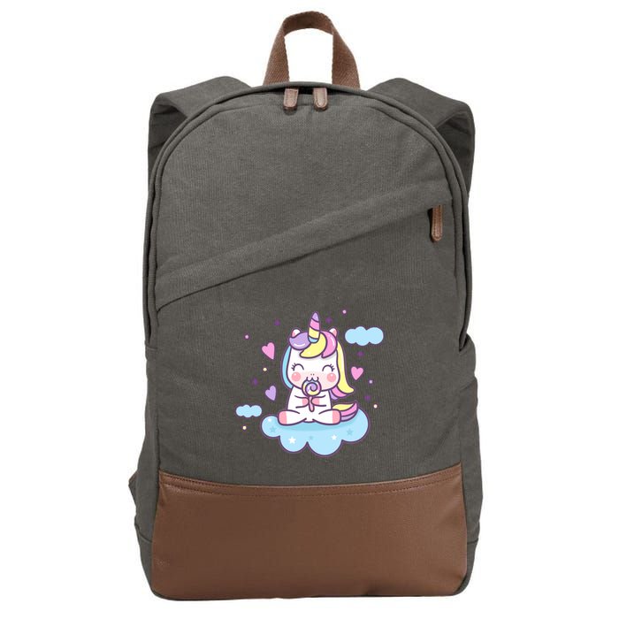 Cute Candy Unicorn Cotton Canvas Backpack