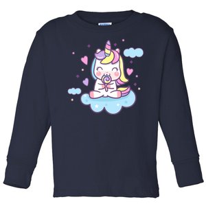 Cute Candy Unicorn Toddler Long Sleeve Shirt