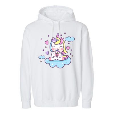 Cute Candy Unicorn Garment-Dyed Fleece Hoodie