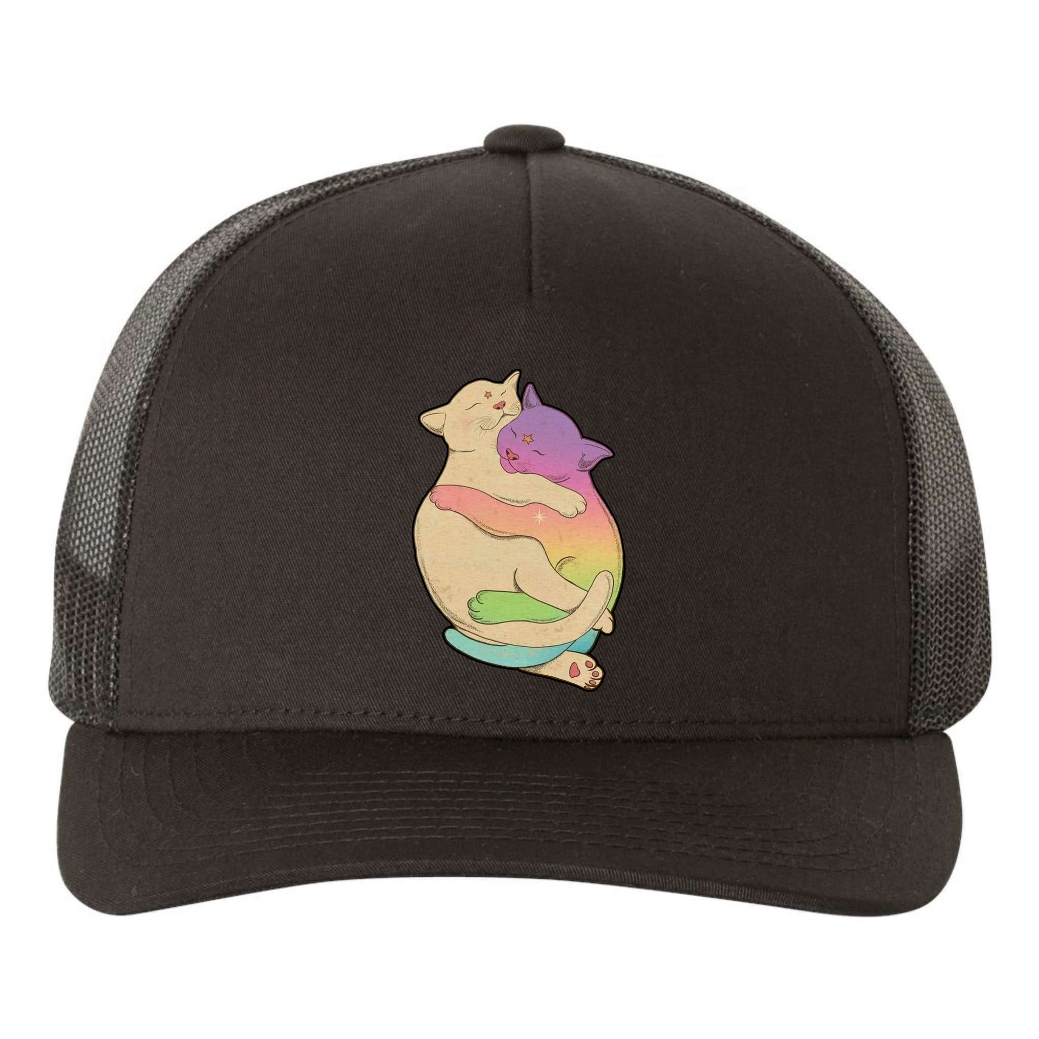 Cute Cat Love Hugging Out Yupoong Adult 5-Panel Trucker Hat