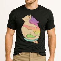 Cute Cat Love Hugging Out Cooling Performance Crew T-Shirt