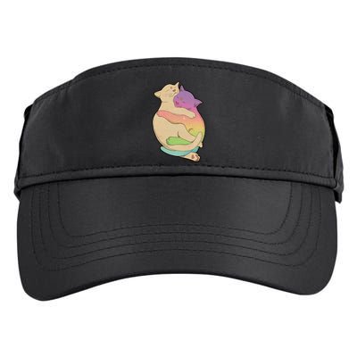 Cute Cat Love Hugging Out Adult Drive Performance Visor