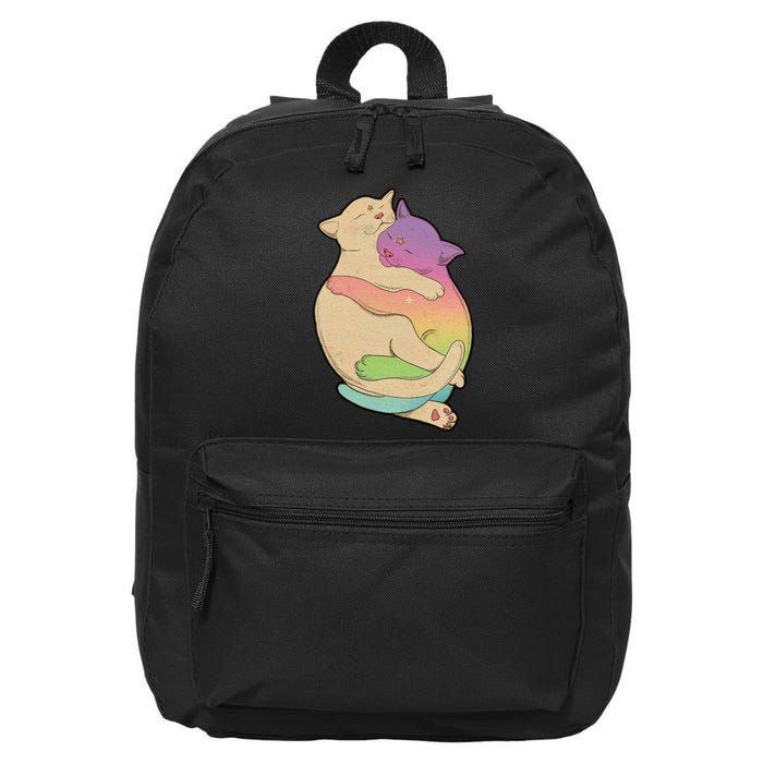 Cute Cat Love Hugging Out 16 in Basic Backpack