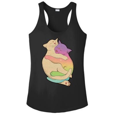 Cute Cat Love Hugging Out Ladies PosiCharge Competitor Racerback Tank