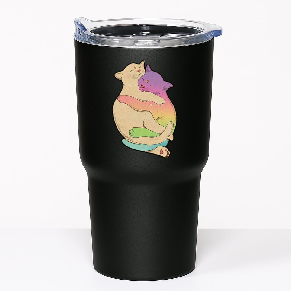 Cute Cat Love Hugging Out Tumbler