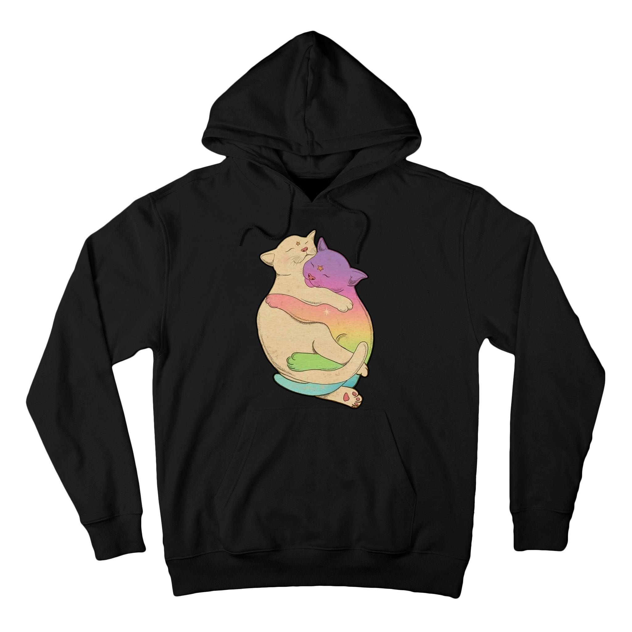 Cute Cat Love Hugging Out Tall Hoodie