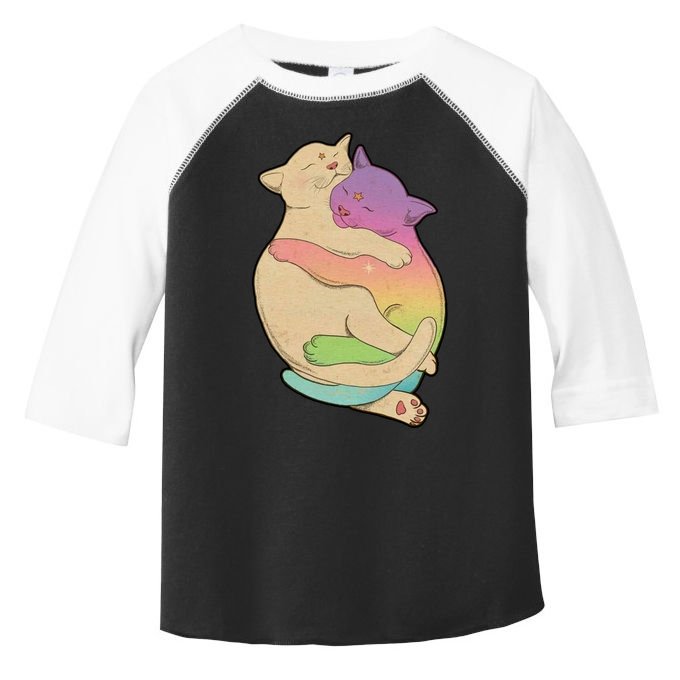 Cute Cat Love Hugging Out Toddler Fine Jersey T-Shirt