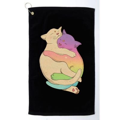 Cute Cat Love Hugging Out Golf Towel