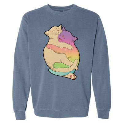 Cute Cat Love Hugging Out Garment-Dyed Sweatshirt