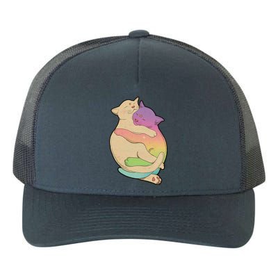 Cute Cat Love Hugging Out Yupoong Adult 5-Panel Trucker Hat