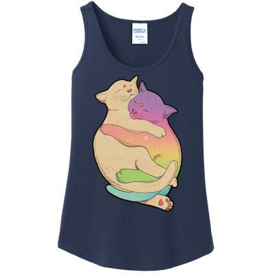 Cute Cat Love Hugging Out Ladies Essential Tank