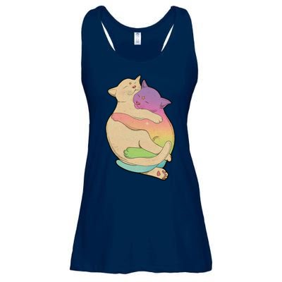 Cute Cat Love Hugging Out Ladies Essential Flowy Tank