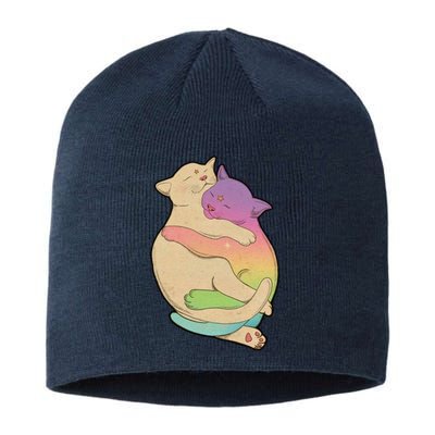 Cute Cat Love Hugging Out Sustainable Beanie