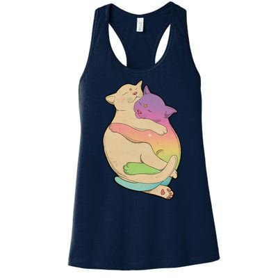 Cute Cat Love Hugging Out Women's Racerback Tank