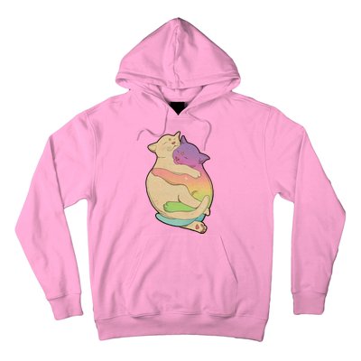 Cute Cat Love Hugging Out Hoodie