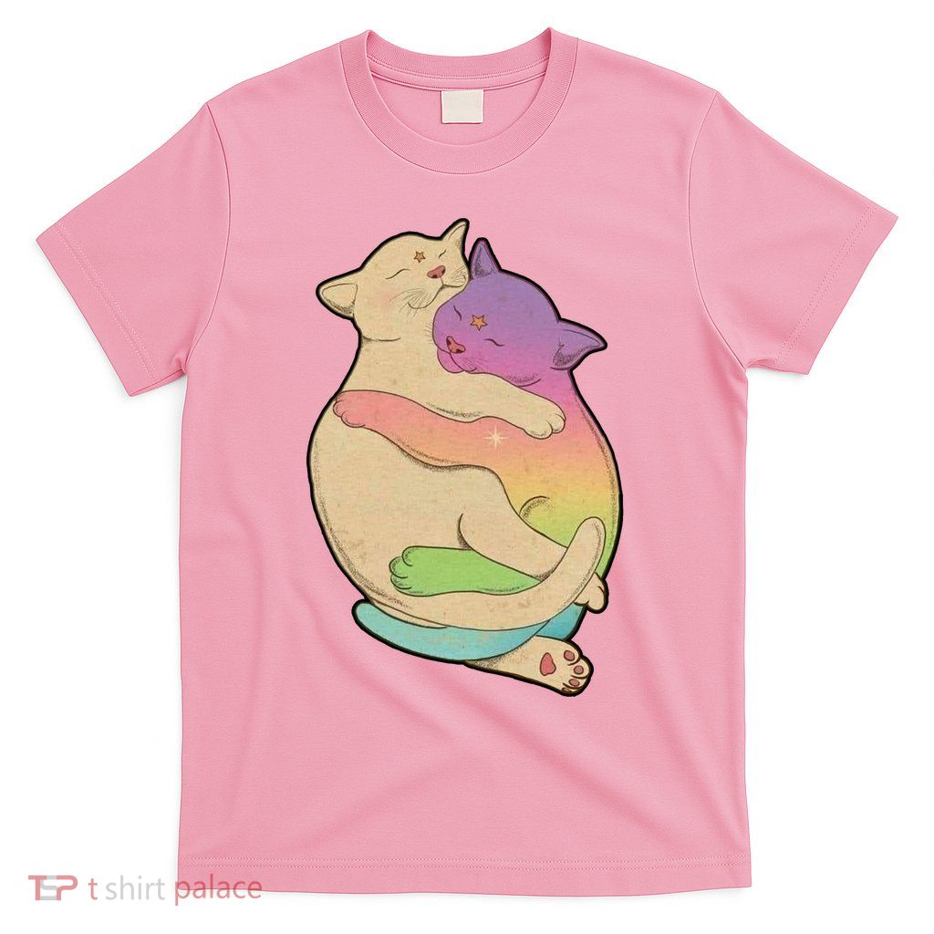 Cute Cat Love Hugging Out T-Shirt