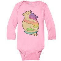 Cute Cat Love Hugging Out Baby Long Sleeve Bodysuit