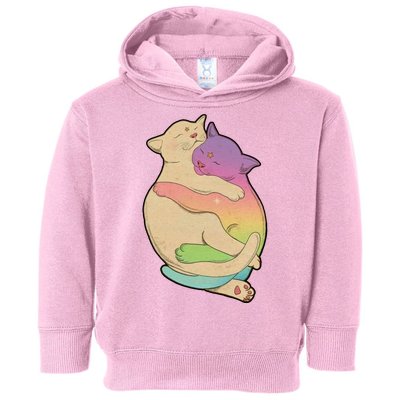 Cute Cat Love Hugging Out Toddler Hoodie