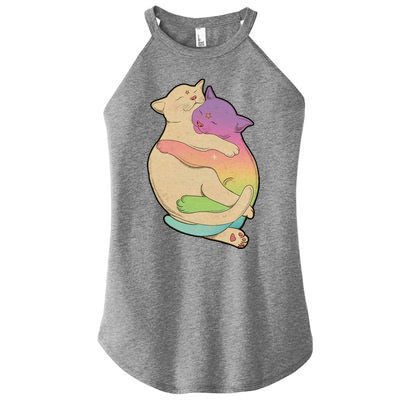 Cute Cat Love Hugging Out Women's Perfect Tri Rocker Tank