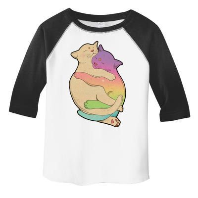 Cute Cat Love Hugging Out Toddler Fine Jersey T-Shirt