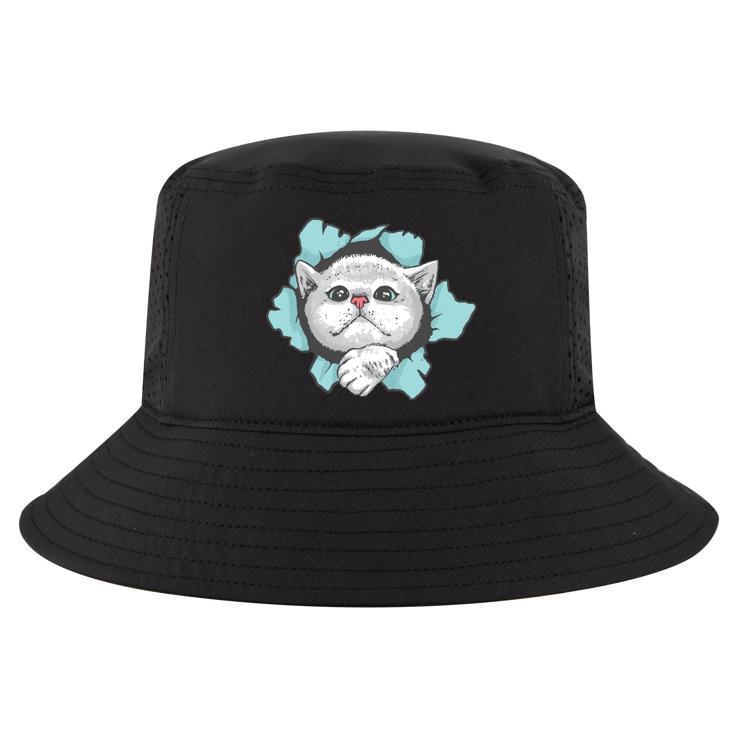 Cute Cat Through Hole Cool Comfort Performance Bucket Hat