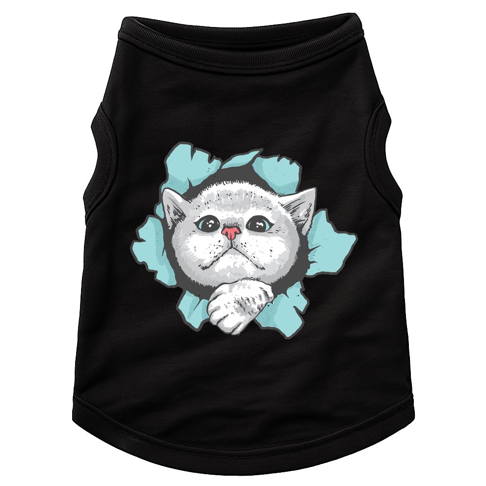 Cute Cat Through Hole Doggie Tank