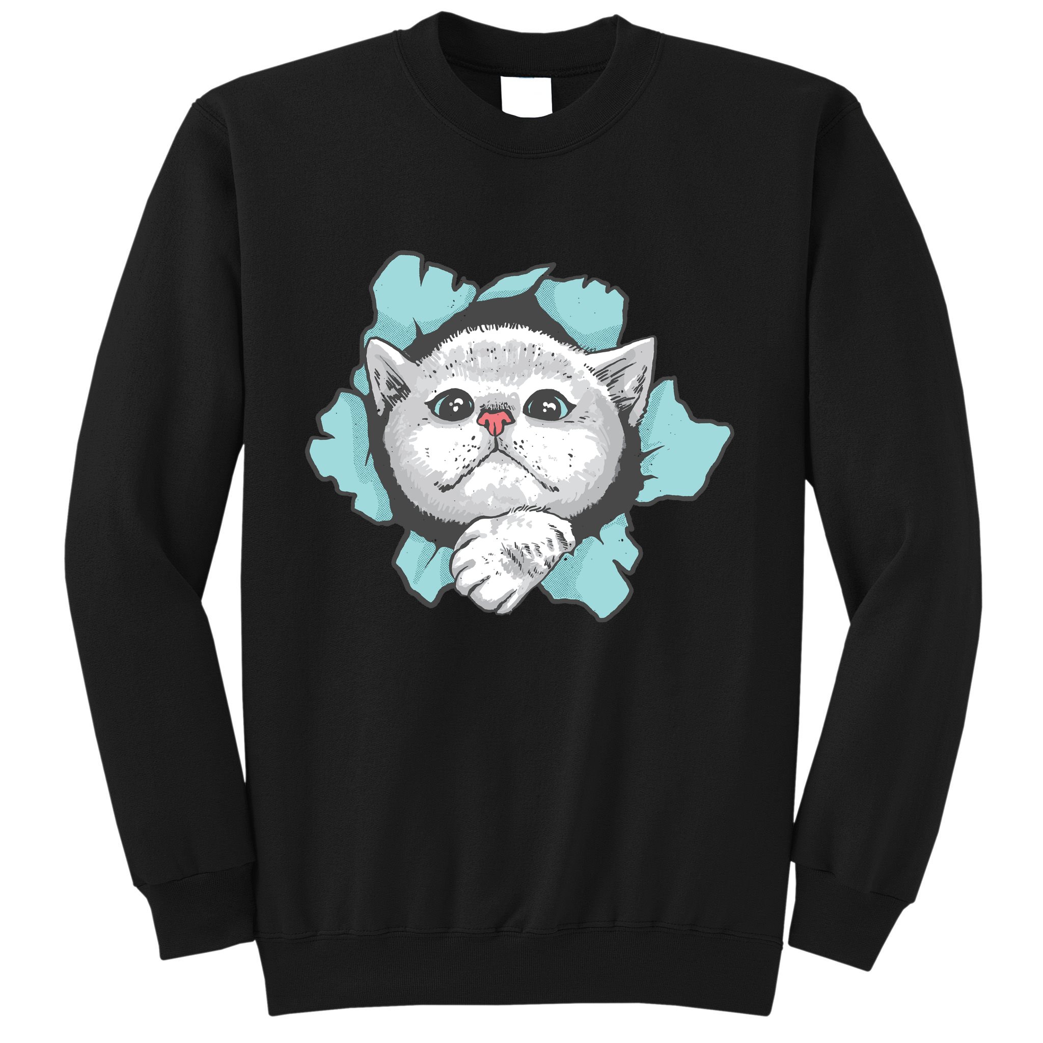 Cute Cat Through Hole Sweatshirt