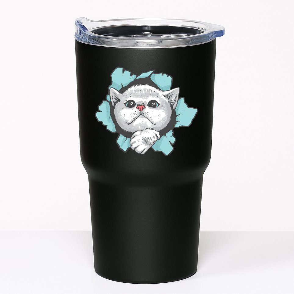 Cute Cat Through Hole Tumbler