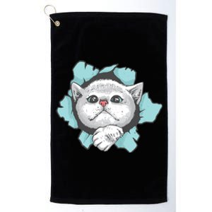 Cute Cat Through Hole Platinum Collection Golf Towel