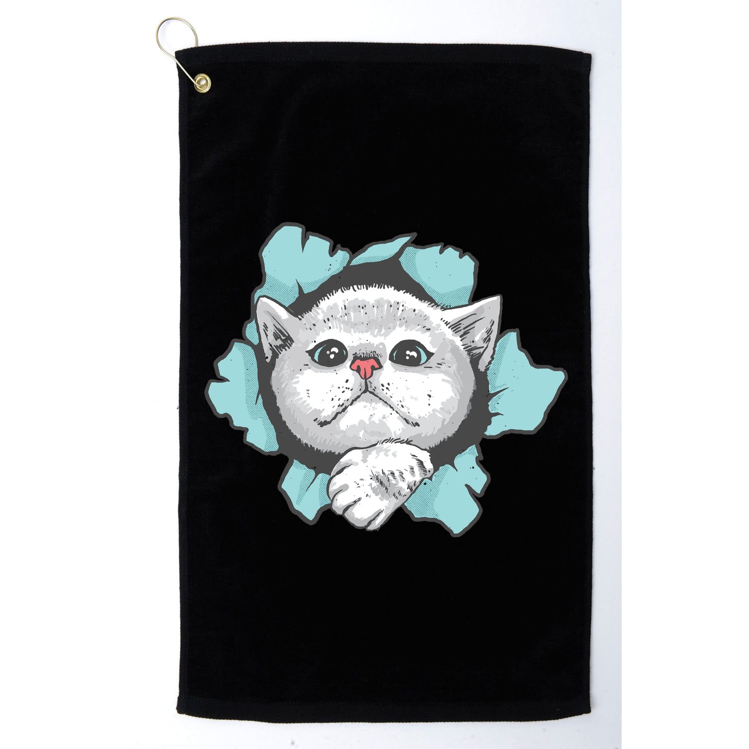 Cute Cat Through Hole Golf Towel