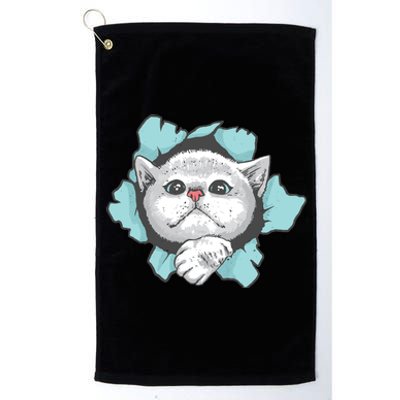 Cute Cat Through Hole Platinum Collection Golf Towel