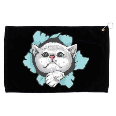 Cute Cat Through Hole Grommeted Golf Towel