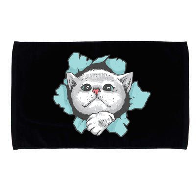 Cute Cat Through Hole Microfiber Hand Towel